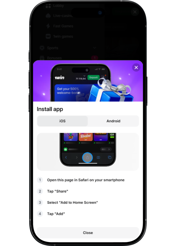 download 1win login app